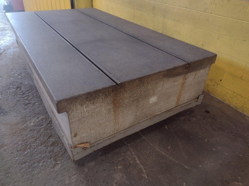 108" X 60" X 18 GREY GRANITE 2 LIP T-SLOTTED SURFACE PLATE: STOCK 17377