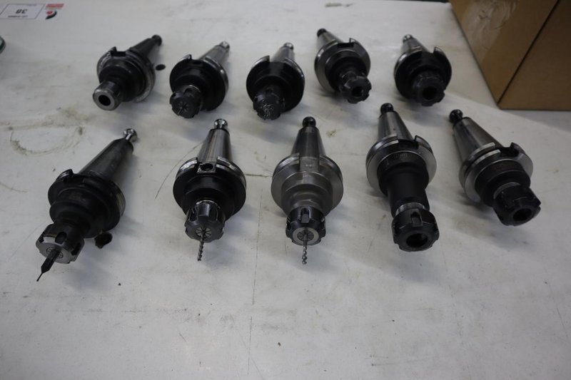 CT40 Taper Tool Holders: (3) Er20 Collet Holders, (7) ER16 Colet Holders- Auction Item
