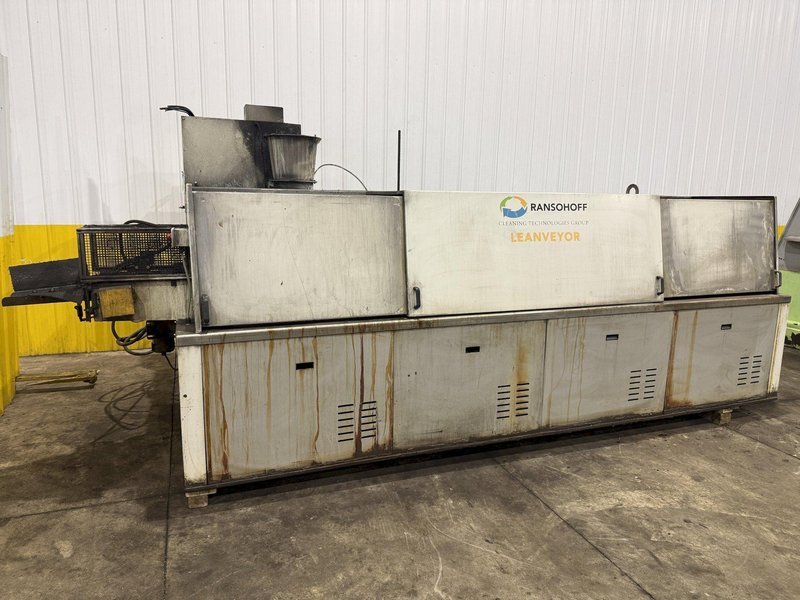 12" WIDE RANSOHOFF LEANVEYOR 3-STAGE STAINLESS STEEL MESH CONVEYOR PASS THROUGH PARTS WASHER, NEW 2017: YOBRO #24292