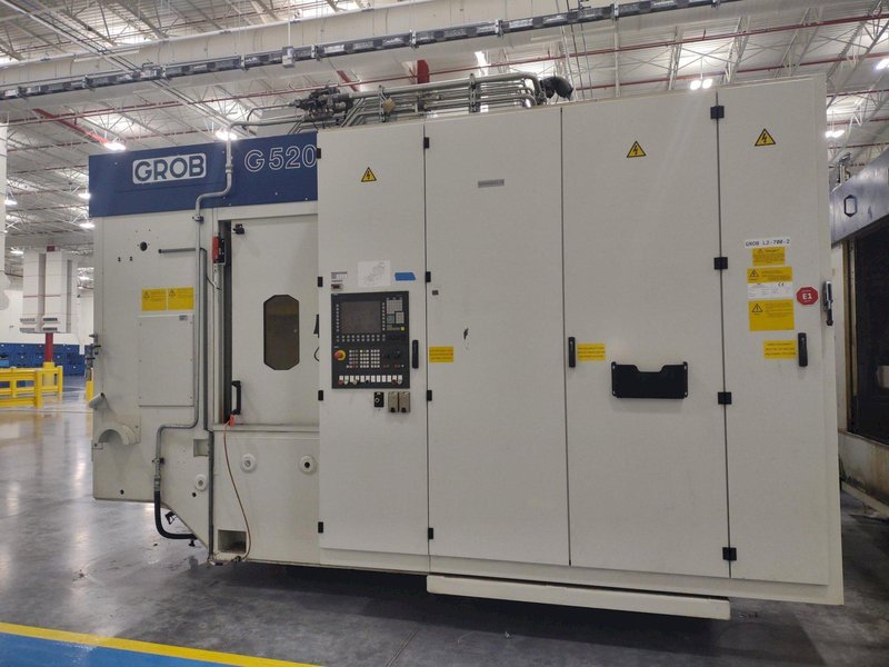 2 FOR SALE- 2013 Grob model G520A21KD 4 axis cnc universal machining centers, approx. 60,000 hours, dual HSK63 spindles, 18,000 rpm, 36 position atc, x,y,z,a axis, siemens 840d controls, 2 station pallet, price each