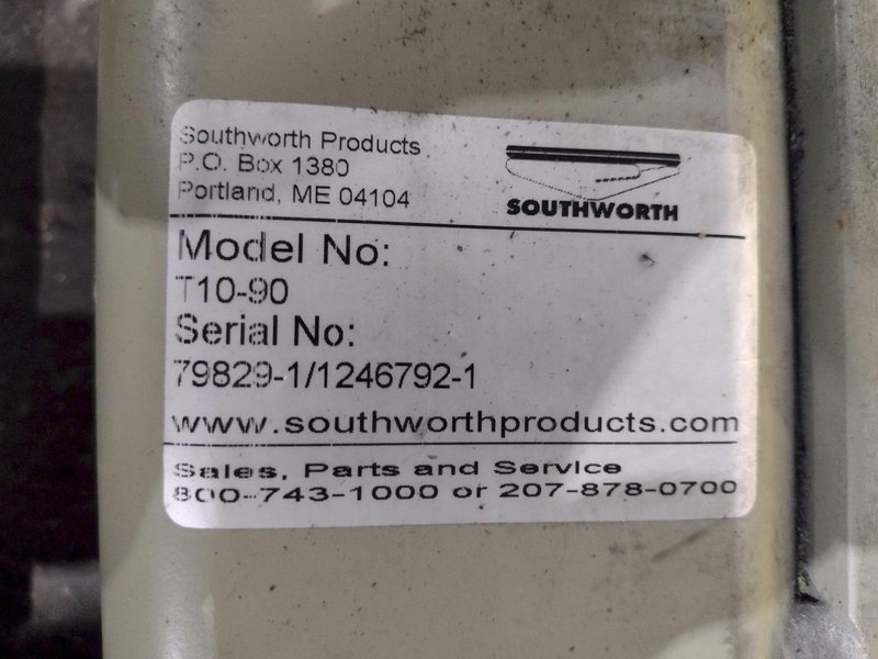 10,000 LBS X 48" X 60" SOUTHWORTH MODEL #T10-90 UPENDER / COIL FLIPPER: STOCK# 3616