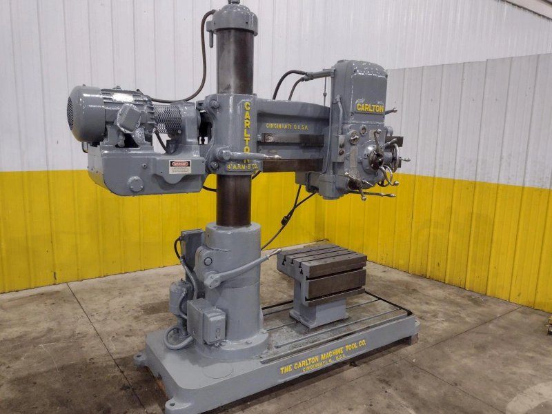 4' X 9" CARLTON 1A RADIAL ARM DRILL. STOCK # 0992325