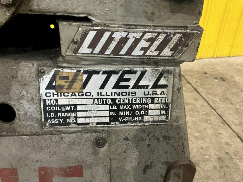 4,000 LBS X 18" LITTELL MODEL #40-18 PULL OFF COIL REEL UNCOILER: YOBRO #24893