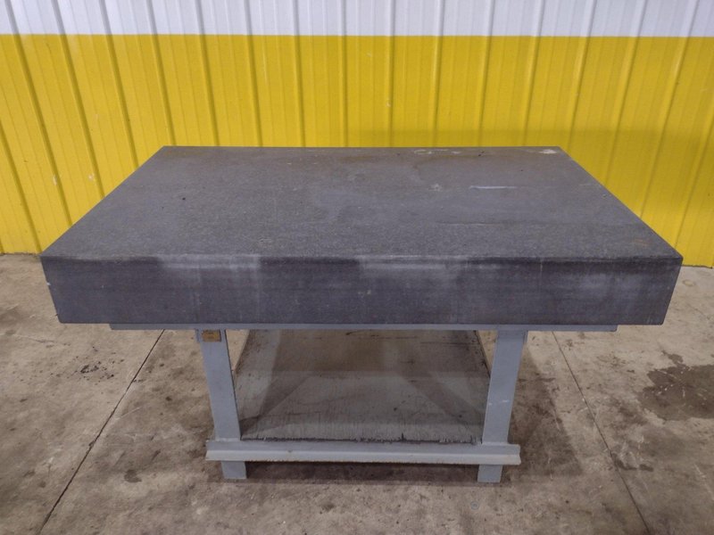36" X 24" X 8" STARRETT BLACK PRECISION INSPECTION GRANITE SURFACE PLATE WITH STAND: STOCK 23106