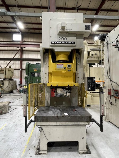 200 ton Komatsu Single Point Gap Mechanical Metal Stamping Press #OBS200-2, Year 1986