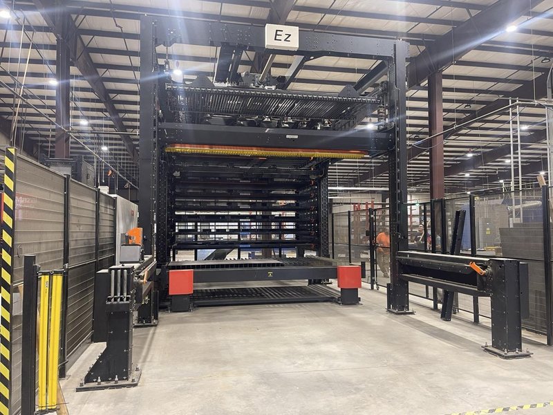 7000 Watt Mazak Optiplex 4220 NEO Fiber Laser, 2024 – Lucas 4220 Ez Compact 8-Shelf Stocker and Scheduler Automation System, Liberty High Performance Air System, Gold Series X-Flo Industrial Dust Collector