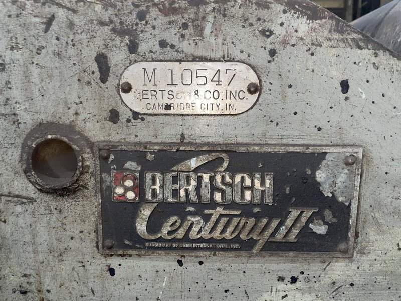 10' X 1-3/16" BERTSCH CENTURY II HYDRAULIC PLATE ROLL. STOCK # 0680524