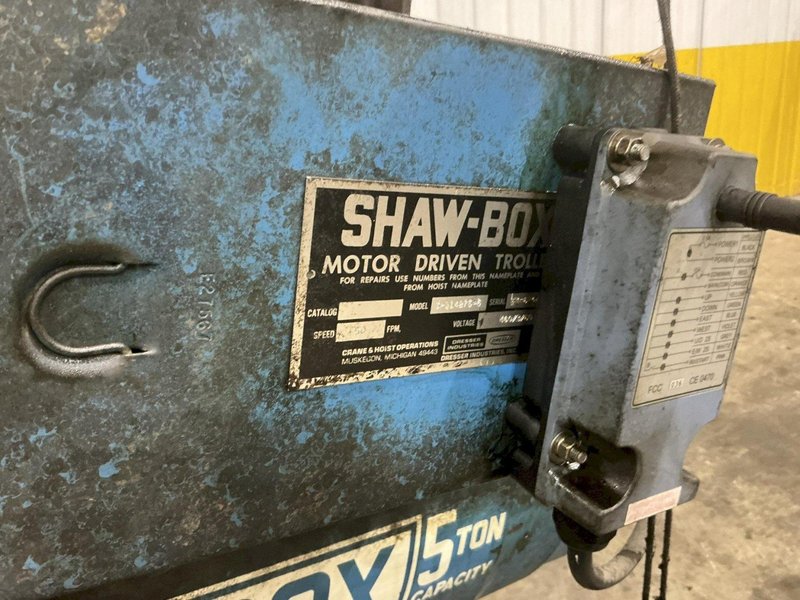5 TON SHAW BOX SINGLE GIRDER POWERED CABLE HOIST &amp; TROLLEY, REMOTE CONTROLLED: YOBRO #25898
