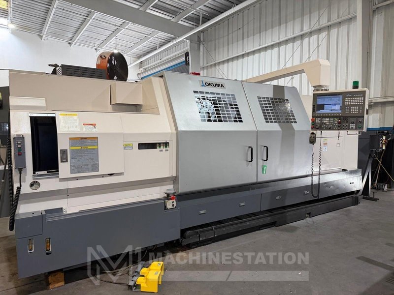 Okuma LB-35II CNC Turning Center – 20″ Chuck, 6.5″ Big Bore, 120″ Long Bed Lathe