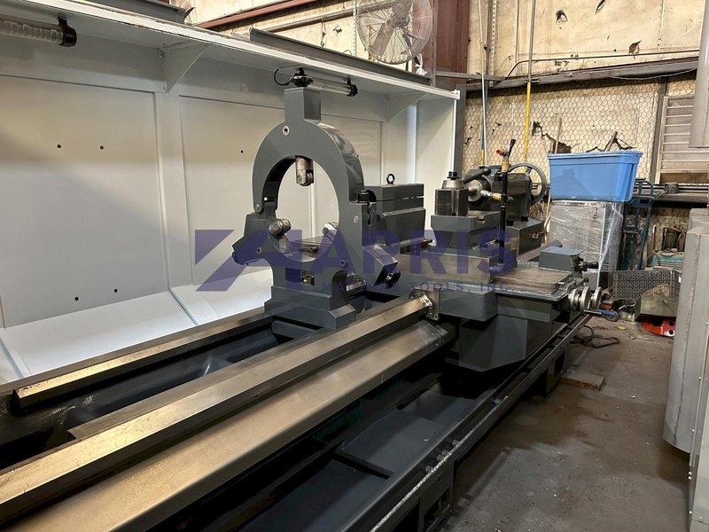 WEILER #E90, 14" BORE, OIL COUNTRY HOLLOW SPINDLE CNC LATHE, 120" CENTERS, 2007, MINT CONDITION