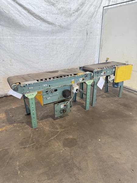 18" WIDE X 48"/60" LONG HYTROL POWERED BELT CONVEYORS. STOCK # 0640023.