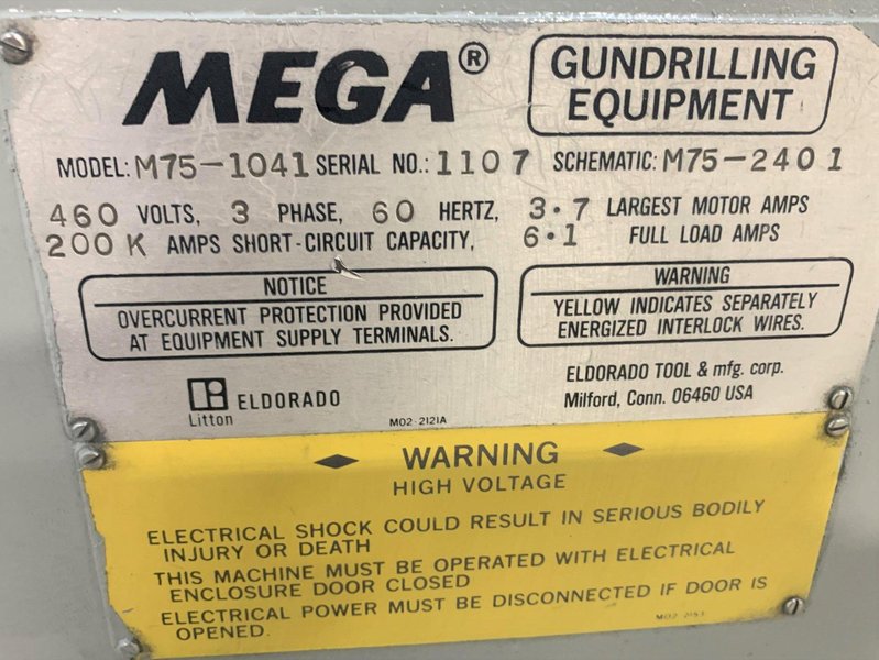 ¾” x 30” ElDorado/Mega Model M-75-1041 Precision Deep Hole Gun Drill