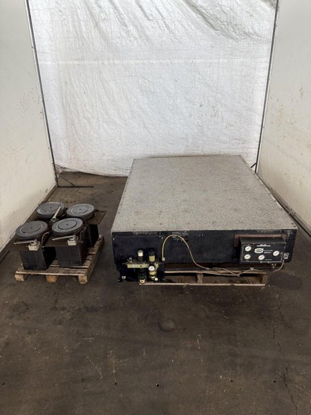 71" X 53" X 12" TRU-STONE GRANITE SURFACE TABLE W/ VIBRATION ISOLATION SYSTEM. STOCK # 0449925.