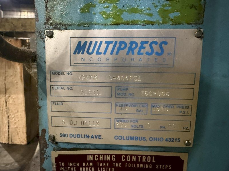 4 TON MULTIPRESS MODEL #WR37TM C-404FS1 C FRAME HYDRAULIC PRESS: YOBRO #24729