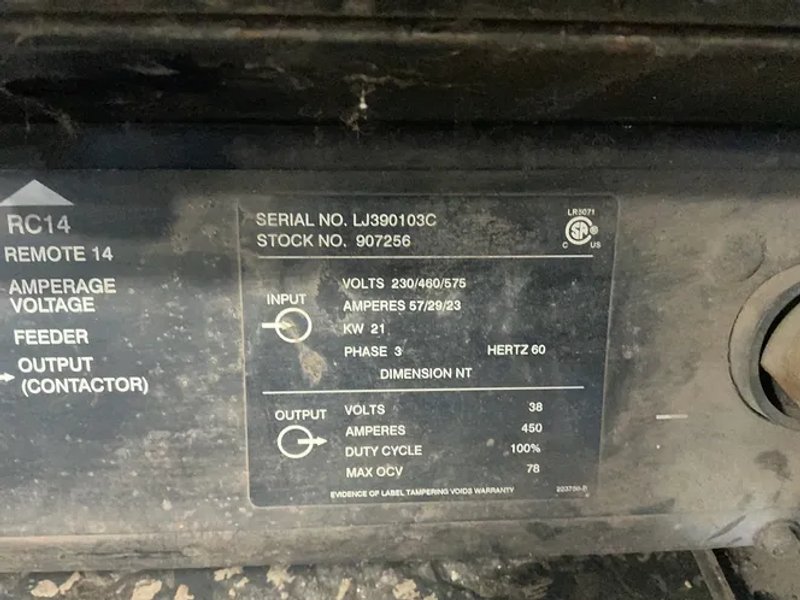 Miller 450 Amp Welder - Dimension Nt 450