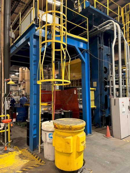 500 Ton Macrodyne Hydraulic Straight Side Press, Model MPD500/200, 36" STR, 72" DLO, 96" x 60" BA, Cushion