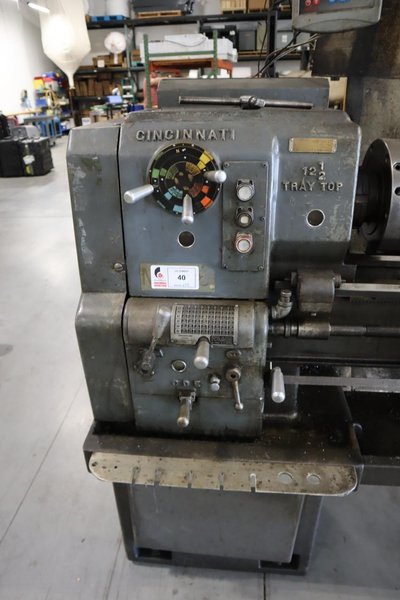 Cincinnati Tray Top 12-12" x 36" Engine Lathe, Geared Head, 1,800 RPM, 2 Axis DRO- Auction Item