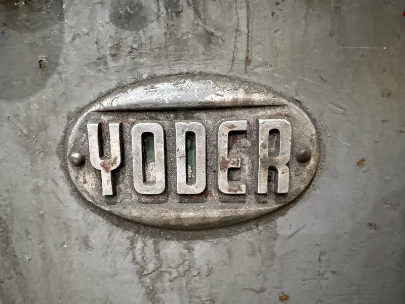 36”  YODER MODEL #M3 POWERED SLITTING HEAD w/ POWERED FEED &amp; HOLD DOWN ROLLS : STOCK #22953