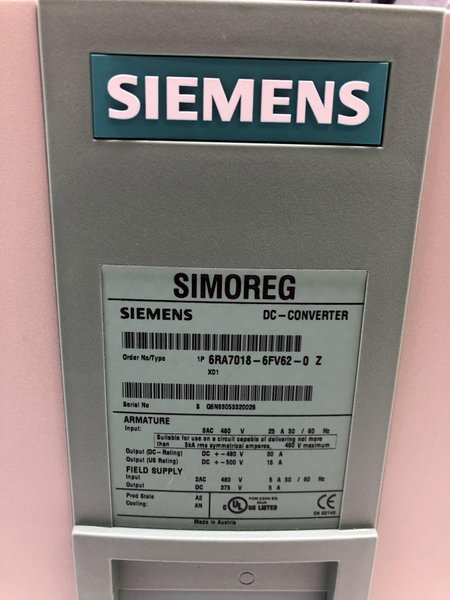 SIEMENS SIMOREG 6RA7018-6FV62-0-Z DC-CONVERTER: STOCK #18077
