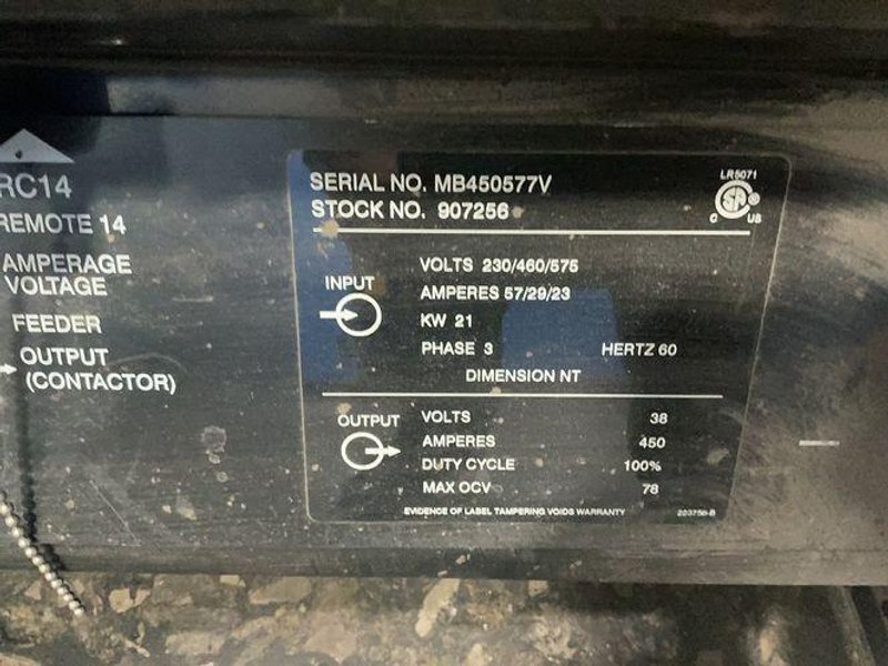 Miller 450 Amp Welder - Dimension Nt 450