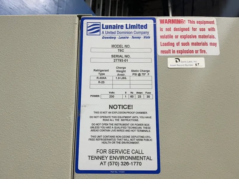 Lunaire Limited / Tenney Environmental 22”x18”x23” Environmental Chamber - T6c