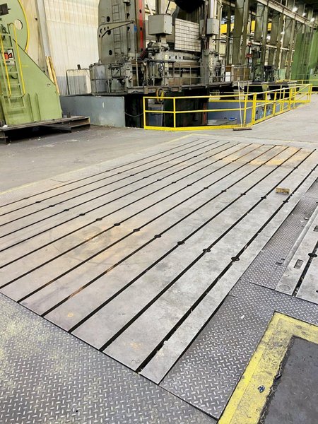 48" X 288" X 14" GIDDINGS &amp; LEWIS T-SLOTTED FLOOR PLATE STOCK #3104