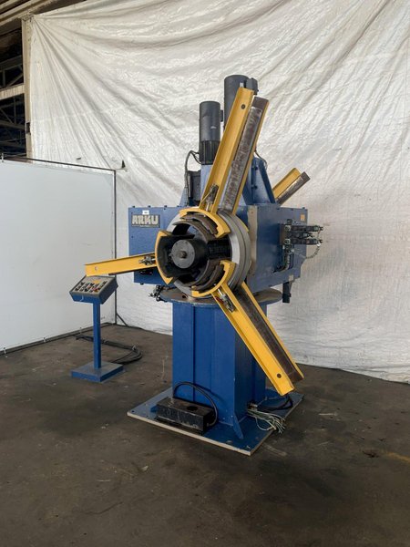 8,000 LB  X 12" ARKU AH3000/2/350/FU-4Q DOUBLE END POWERED COIL REEL/UNCOILER. STOCK # 0644723