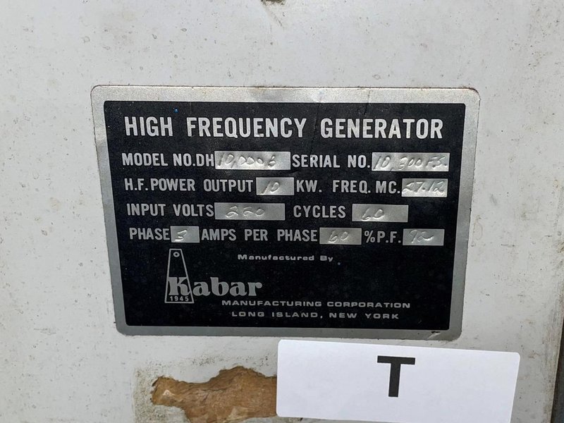 Kabar RF Sealer / RF Platen Press Model: 10000B w/ 18" x 24" Upper Platen