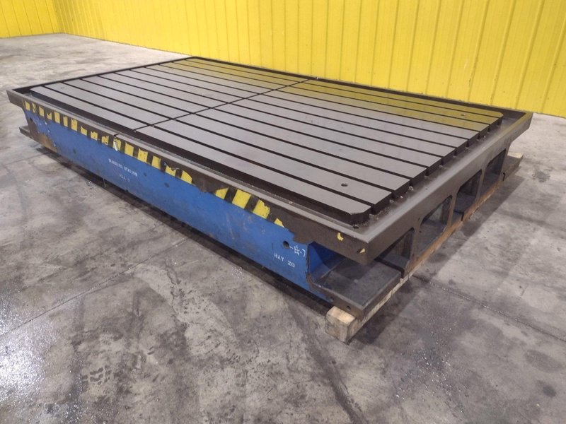 129" X 72" X 14" HIGH T-SLOTTED LAYOUT TABLE / BOLSTER PLATE: STOCK #22373