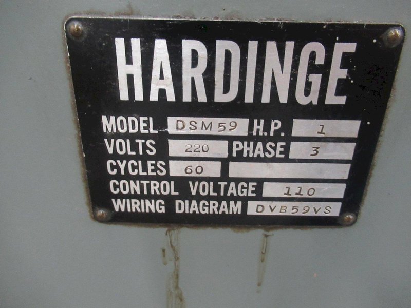 Hardinge DV-59 Speed Lathe, 6 Position End-Working Turret, Production Cross Slide, 5C Lever Collet Closer