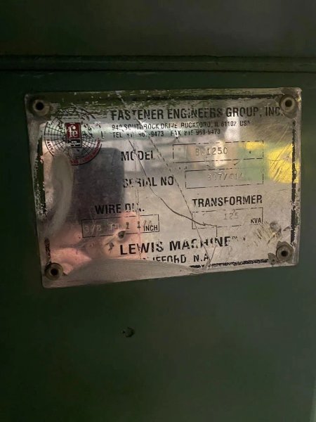 1 1/4" Fastener Engineers Model BW-1250 Butt Welder (14561)