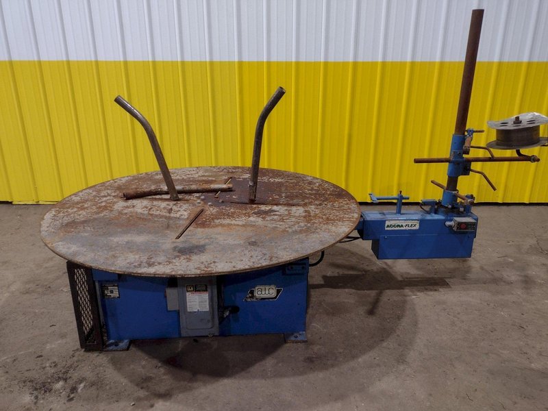 5,500 LBS X 48" AWC (ACCRA-WIRE CONTROLS) MODEL #F-200AF HORIZONTAL PALLET TYPE POWERED DE-COILER REEL: STOCK #19265