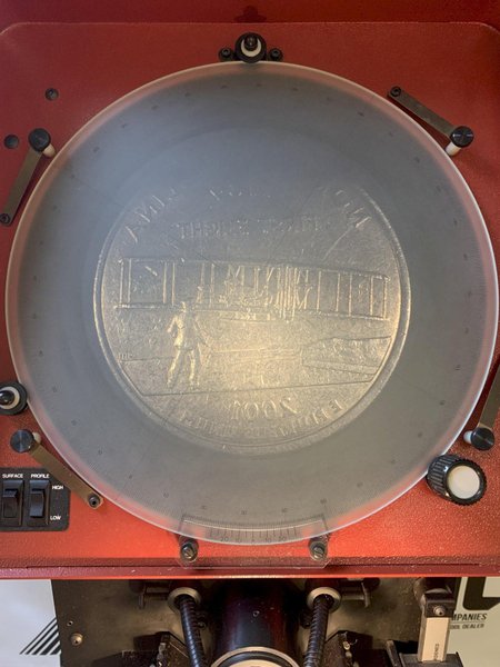 14" STARRETT HE350 Comparator, 10x, LCD displays, Surface.