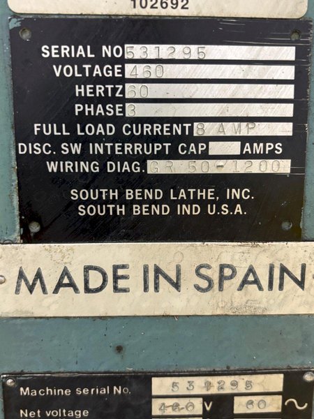4' x 11" FORADIA SOUTH BEND MODEL #GR50-1200 RADIAL DRILL: YOBRO #24134
