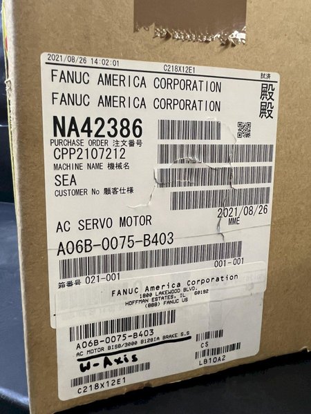 New Fanuc A06B-0075-B403 AC Servo Motor A860-2020-T301 Encoder BIS 8/3000