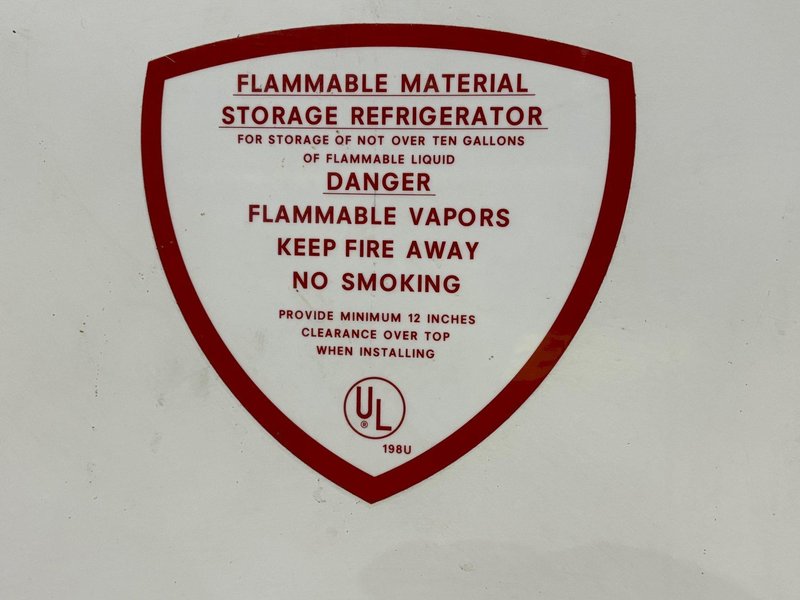 KELVINATOR 2 DOOR MODEL #UC50RFMS FLAMABLE MATERIAL STORAGE LABRATORY REFRIGERATOR: STOCK #22016
