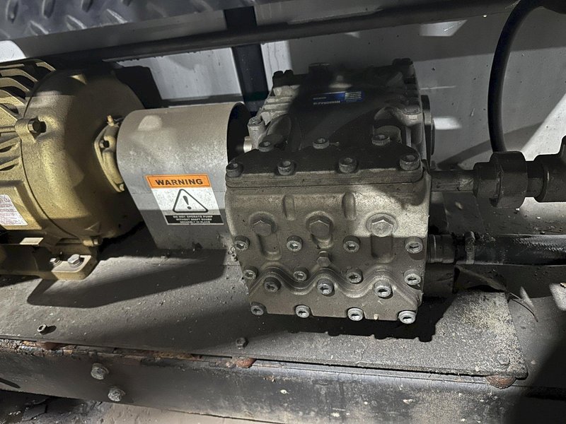 20 HP PRATISSOLI MODEL #KE22 HIGH PRESSURE WATER PLUNGER PUMP &amp; BALDOR MOTOR: STOCK #22677