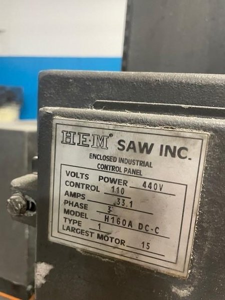 25" X 25" HEM MODEL H160A-DC-C AUTOMATIC HORIZONTAL BAND SAW STOCK #3730