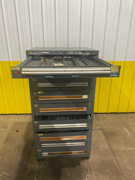 9 DRAWER X 30” X 28” X 59”  STANLEY VIDMAR TOOL STORAGE CABINET: YOBRO #26072