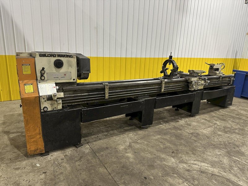19" X 144" LEBLOND MAKINO MODEL #15E REGAL ENGINE LATHE W/ METRIC 3" HOLE: STOCK #22816