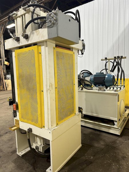 200 TON AMD 4-POST TIE-ROD FRAME HEAVY DUTY HYDRAULIC PRESS &amp; MULTI-PRESSURE HYDRAULIC UNIT: STOCK #19452