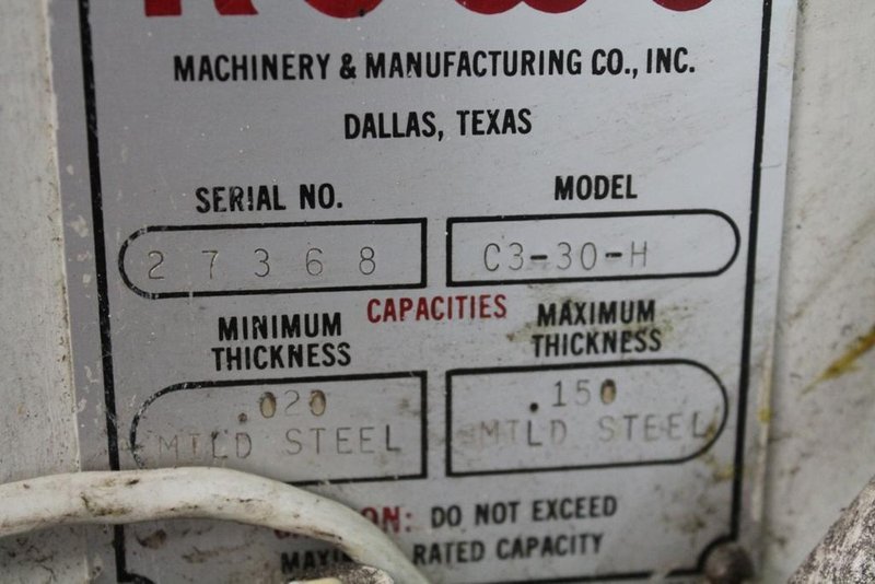 30" X .150" ROWE C3-30-H STRAIGHTENER: STOCK #64448