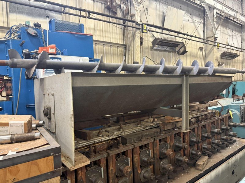 48" X 96" X 8 WHEEL PANGBORN MODEL #ES-1838-22 ROLLER CONVEYOR PASS-THRU BLAST SYSTEM, NEW 2007: STOCK #21212