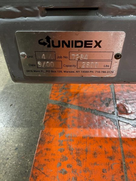UNIDEX 4-A HYDRAULIC LIFT 2600 LBS MAX USED