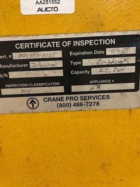 42,000 LBS JOHNSON C-HOOK W/ STAND