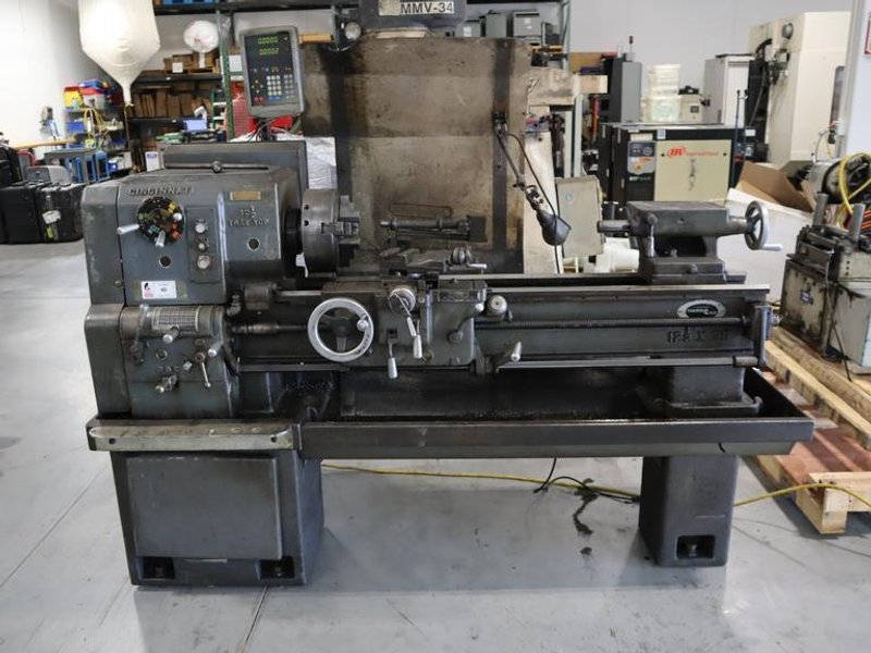 Cincinnati Tray Top 12-12" x 36" Engine Lathe, Geared Head, 1,800 RPM, 2 Axis DRO- Auction Item