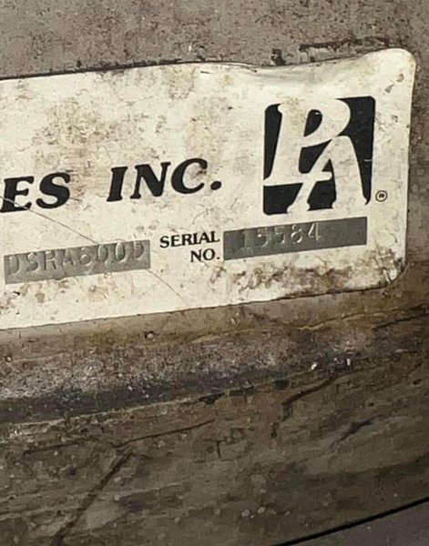 600 LBS X 8" PA INDUSTRIES DOUBLE ENDED POWERED UNCOILER DECOILER STOCK# 3518