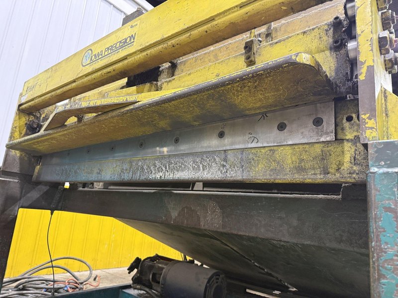 60" x 16 GAUGE IOWA PRECISION MODEL #GAF60-6 COIL SLEAR (SLITTING &amp; CUT-TO-LENGTH) LINE, WITH UNCOILERS &amp; SIDE PUNCHING / NOTCHING: YOBRO #24552