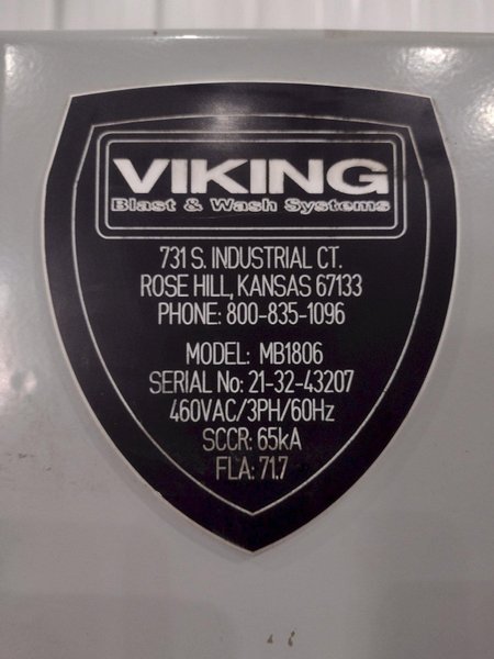 4 WHEEL X 18" VIKING MODEL #MP1809P CHAIN MESH BELT DE-FLASHING / SHOT BLAST MACHINE: STOCK #21636