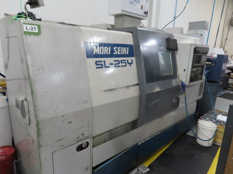 Mori Seiki SL-25Y CNC Turning with Y-Axis Capability, MF-T6 CNC Control, 10" 3-Jaw Chuck, Y-Axis Capability, Tailstock, Chip Conveyor- Auction Item